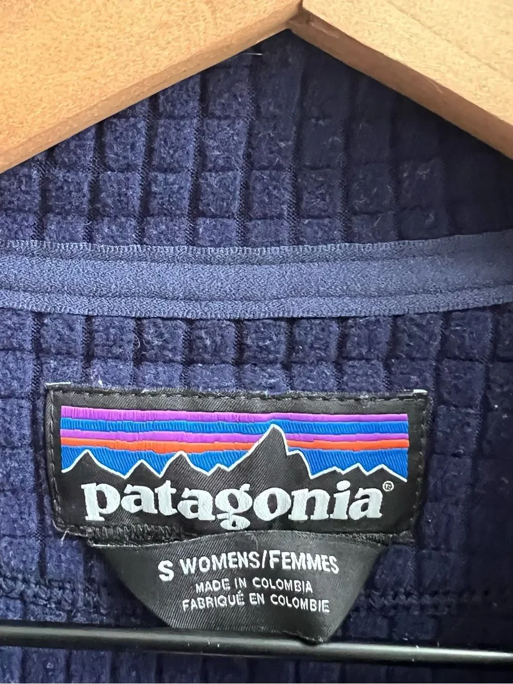 Patagonia Women’s R1 Pullover Navy Blue Textured 1/2 Zip Sweatshirt Size Small